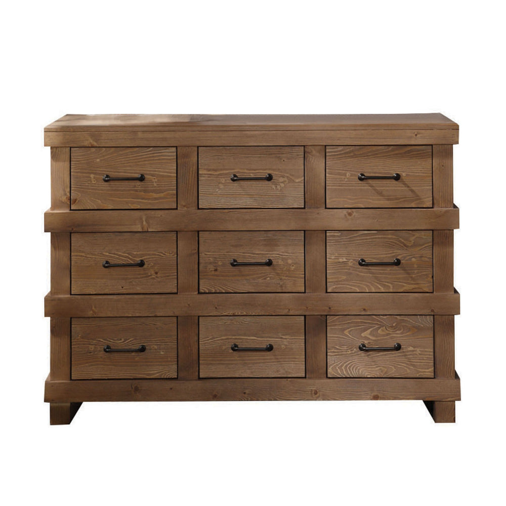 Capacious Wooden Dresser, Antique Oak By ACME