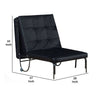 Adjustable Metal Futon with Faux Leather Upholstered Tufted Details and Casters Black - 37276 By Casagear Home AMF-37276