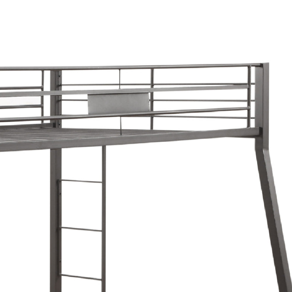 Metal Full XL/Queen Bunk Bed Black Sand By Casagear Home AMF-38005