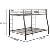 Metal Full XL/Queen Bunk Bed Black Sand By Casagear Home AMF-38005