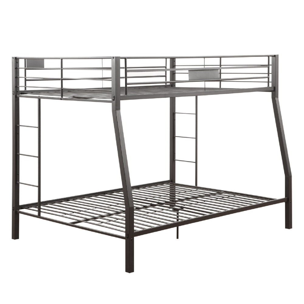 Metal Full XL/Queen Bunk Bed Black Sand By Casagear Home AMF-38005