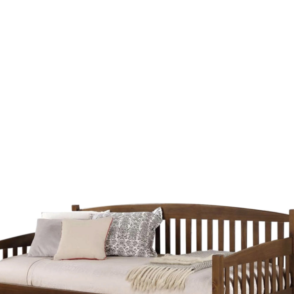 Elegant Wooden Daybed Antique Oak Brown By Casagear Home AMF-39090