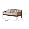 Elegant Wooden Daybed Antique Oak Brown By Casagear Home AMF-39090