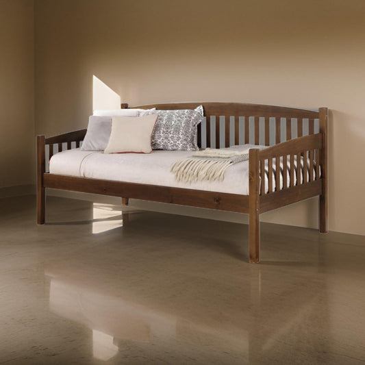 Elegant Wooden Daybed, Antique Oak Brown By Casagear Home