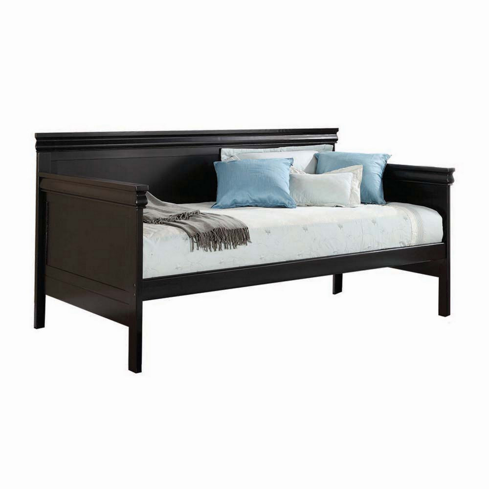 Sturdy Wooden Daybed Black By Casagear Home AMF-39095