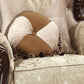 Rolled Arm Chair With Floral Arched Backrest And Two Pillows Brown And Beige By Casagear Home AMF-51052