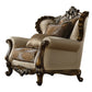 Fabric Upholstered Chair with 2 Pillows in Antique Oak Brown By Casagear Home AMF-52117