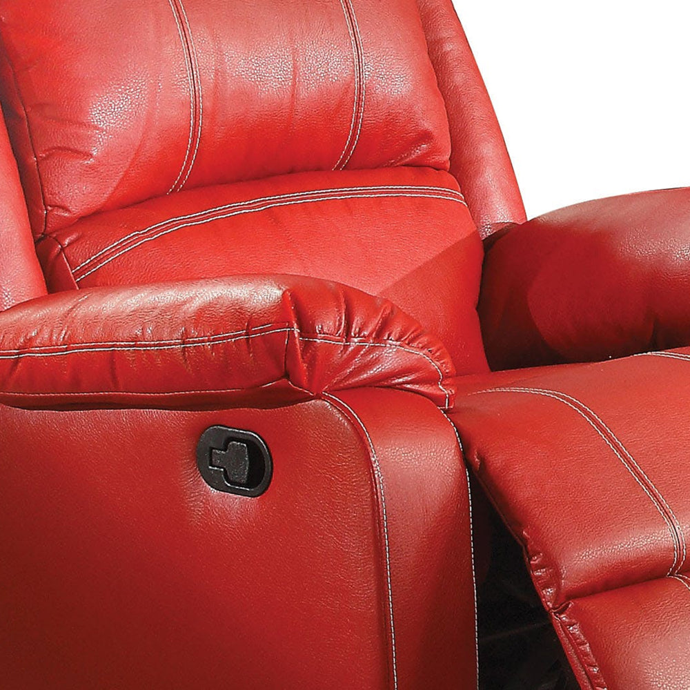 Leather Rocker Recliner Chair Red AMF-52152