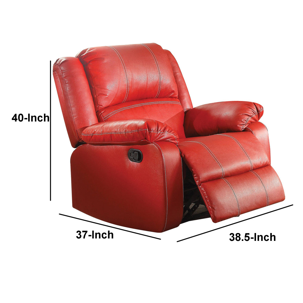 Leather Rocker Recliner Chair Red AMF-52152