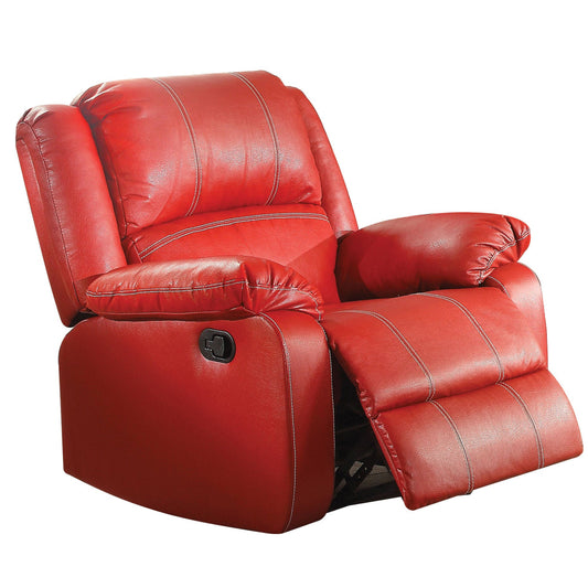 Leather Rocker Recliner Chair, Red