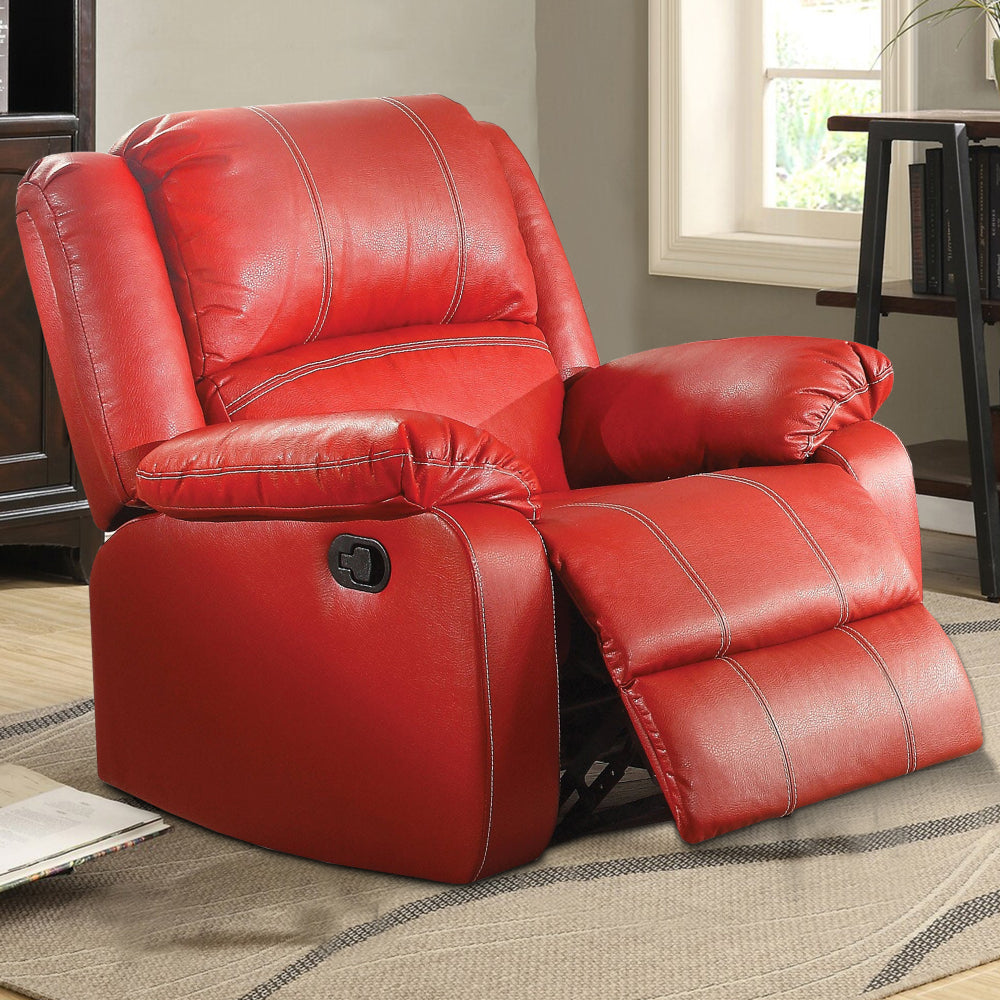 Leather Rocker Recliner Chair Red AMF-52152