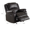 Metal and Leatherette Rocker Recliner with Cushioned Armrests Black AMF-52287