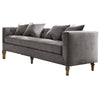 Regal Gray Velvet Sofa with 4 Pillows By Casagear Home AMF-53580