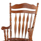 Wooden Rocking Chair with Armrests and Spindle Details Brown By Casagear Home AMF-59209