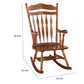 Wooden Rocking Chair with Armrests and Spindle Details Brown By Casagear Home AMF-59209