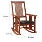 Mission Style Rocking Chair with Leatherette Padded Seat Brown and Black AMF-59214