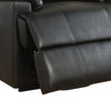 Contemporary Polyurethane Upholstered Metal Recliner with Power Lift Black AMF-59285