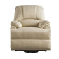 Contemporary Polyurethane Upholstered Metal Recliner with Power Lift Beige AMF-59286