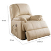 Contemporary Polyurethane Upholstered Metal Recliner with Power Lift Beige AMF-59286