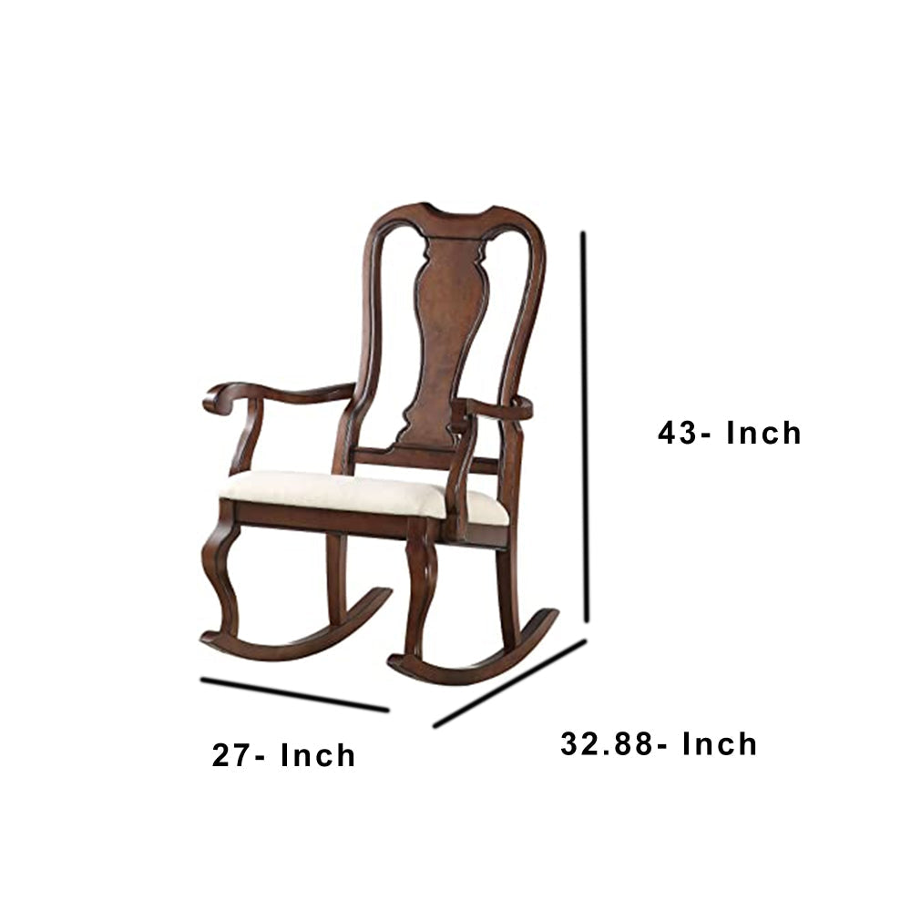 Sheim Rocking Chair Cream and Brown AMF-59382