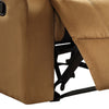 Microfiber Metal Glider Recliner Chair with Pillow Top Armrest Light Brown AMF-59468