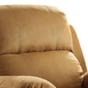 Microfiber Metal Glider Recliner Chair with Pillow Top Armrest, Light Brown