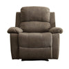 Contemporary Microfiber Upholstered Metal Recliner with Pillow Top Gray AMF-59528