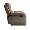 Contemporary Microfiber Upholstered Metal Recliner with Pillow Top Gray AMF-59528