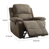 Contemporary Microfiber Upholstered Metal Recliner with Pillow Top Gray AMF-59528