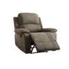 Contemporary Microfiber Upholstered Metal Recliner with Pillow Top, Gray