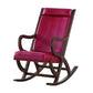 Faux Leather Upholstered Wooden Rocking Chair with Looped Arms Brown and Red - 59536 AMF-59536