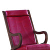 Faux Leather Upholstered Wooden Rocking Chair with Looped Arms Brown and Red - 59536 AMF-59536