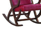 Faux Leather Upholstered Wooden Rocking Chair with Looped Arms Brown and Red - 59536 AMF-59536