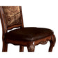 Leatherette Side Chair with Claw Legs Set of 2 Brown AMF-60012