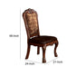 Leatherette Side Chair with Claw Legs Set of 2 Brown AMF-60012