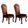 Leatherette Side Chair with Claw Legs, Set of 2, Brown