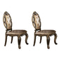 26 Inch Dining Chair Faux Leather Set of 2 Champagne Gold AMF-61292