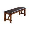 Leatherette Rectangular Shaped Bench with Block Legs Black and Brown AMF-70004