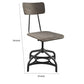 Metal Adjustable Side Chairs with Wooden Swivelling Seats and Open Backrest Gray Set of Two - 70277 AMF-70277