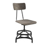 Metal Adjustable Side Chairs with Wooden Swivelling Seats and Open Backrest Gray Set of Two - 70277 AMF-70277