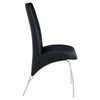 Leatherette Upholstered Side Chairs with Metal Base Black and Silver Set of Two - 71112 AMF-71112