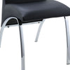 Leatherette Upholstered Side Chairs with Metal Base Black and Silver Set of Two - 71112 AMF-71112