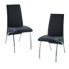 Leatherette Upholstered Side Chairs with Metal Base Black and Silver Set of Two - 71112 AMF-71112