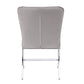 Velvet Upholstered Metal Side Chair with X Style Base Light Gray and Silver Set of Two - 71182 AMF-71182