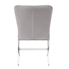 Velvet Upholstered Metal Side Chair with X Style Base Light Gray and Silver Set of Two - 71182 AMF-71182