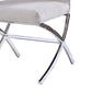 Velvet Upholstered Metal Side Chair with X Style Base Light Gray and Silver Set of Two - 71182 AMF-71182