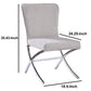 Velvet Upholstered Metal Side Chair with X Style Base Light Gray and Silver Set of Two - 71182 AMF-71182