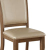 Leatherette Upholstered Wooden Side Chair Set of 2 Beige and Brown - 71767 AMF-71767