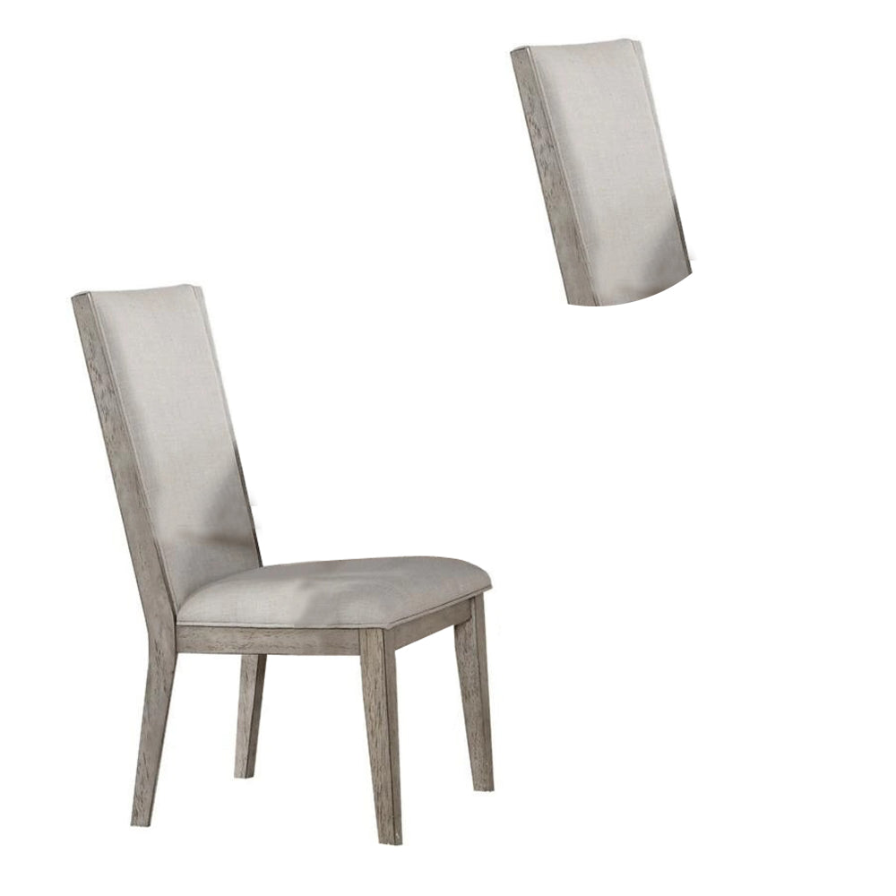 Slanted Elongated Back Side Chair Set of 2 Gray AMF-72862