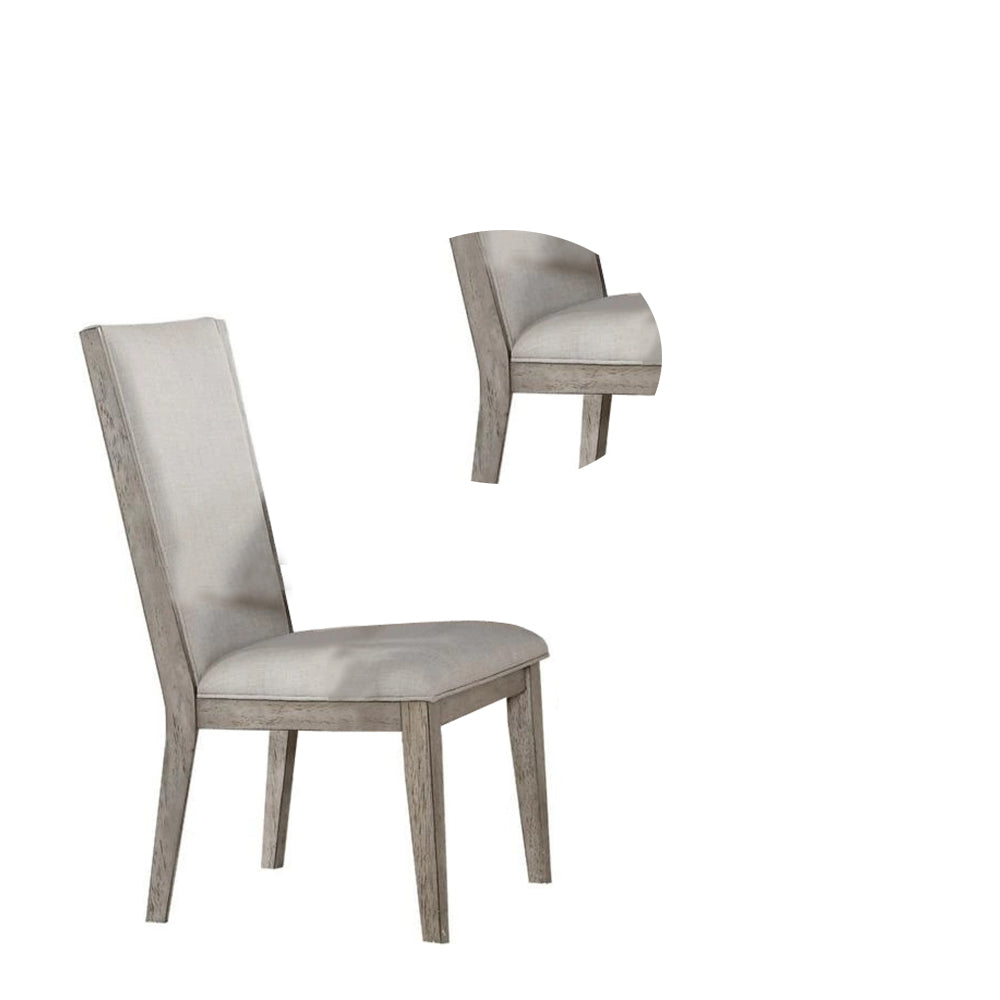 Slanted Elongated Back Side Chair Set of 2 Gray AMF-72862